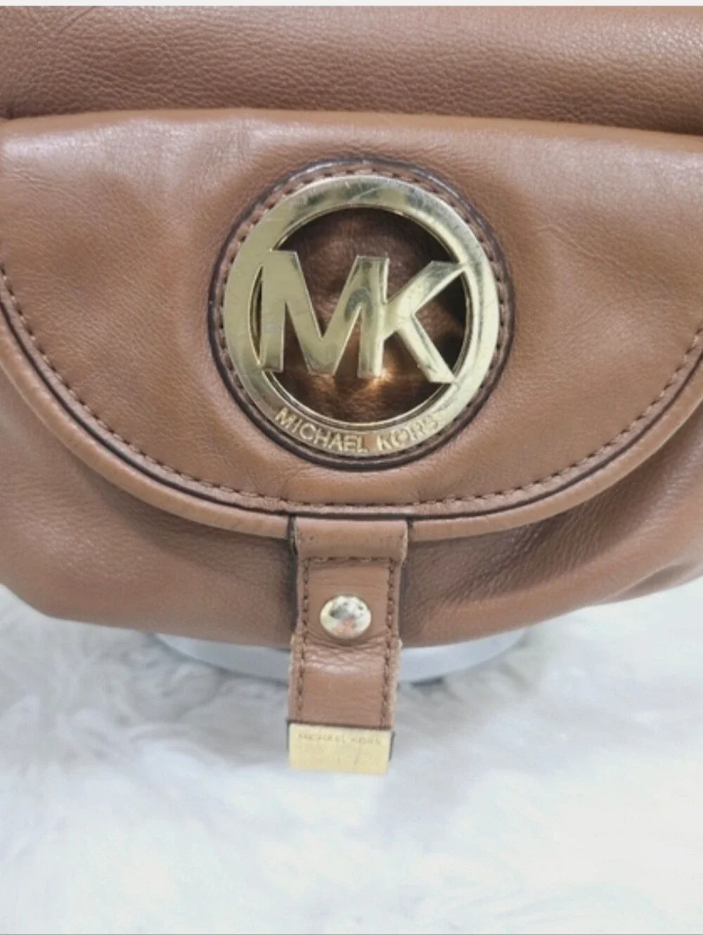 Michael Kors Fulton Hobo Brown Leather Women's Shoulder Bag